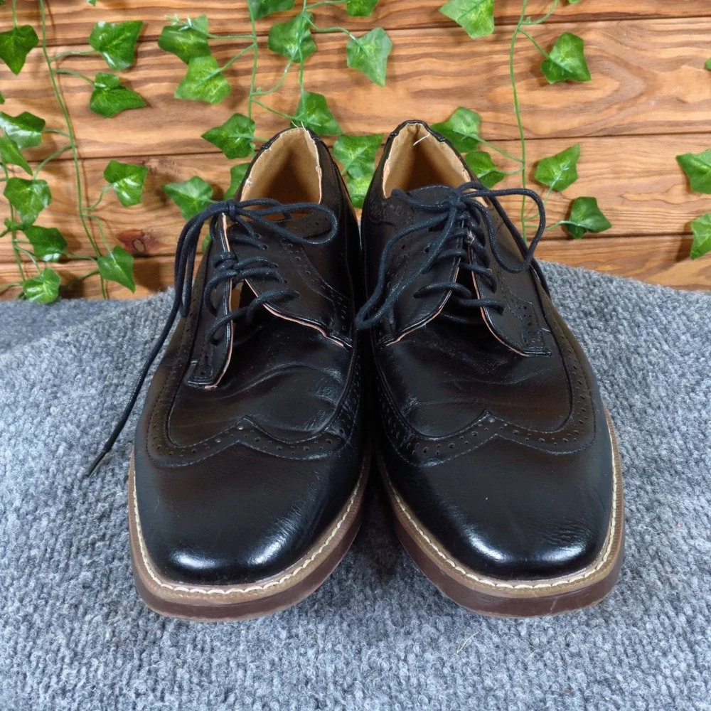 Madden Amped Men Oxford Size 9.5 Dress Wingtip Brogue Black Synthetic Shoes‎